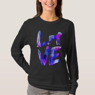 Camiseta Love Cane Corso Watercolor Blue Dog Mãe Pai