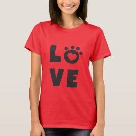 Camiseta Love Cat Paw Heart Cute Kitty Design for Cat Moms 