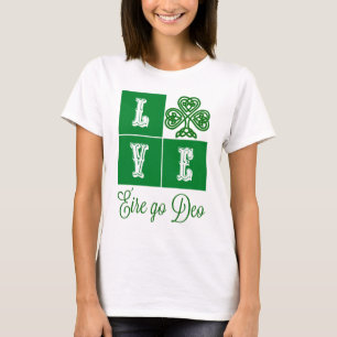 Camiseta Love Celtic Shamrock Hearts Ireland Motto