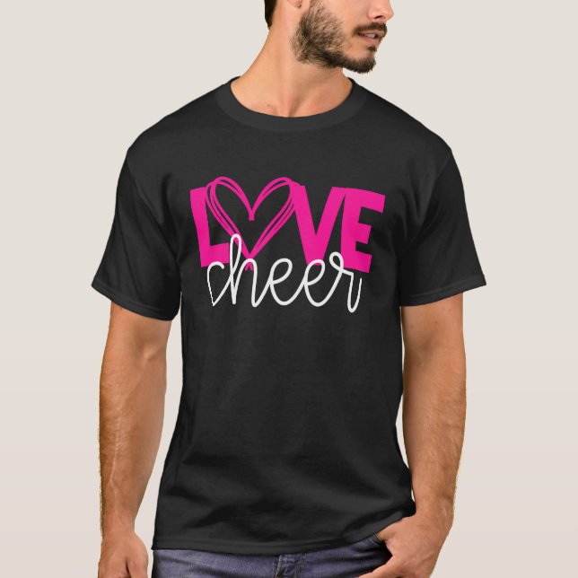 Camiseta Love Cheer Cheerleading  for Her High School Footb (Frente)
