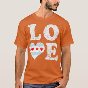 Camiseta Love Chicago Flag City in USA