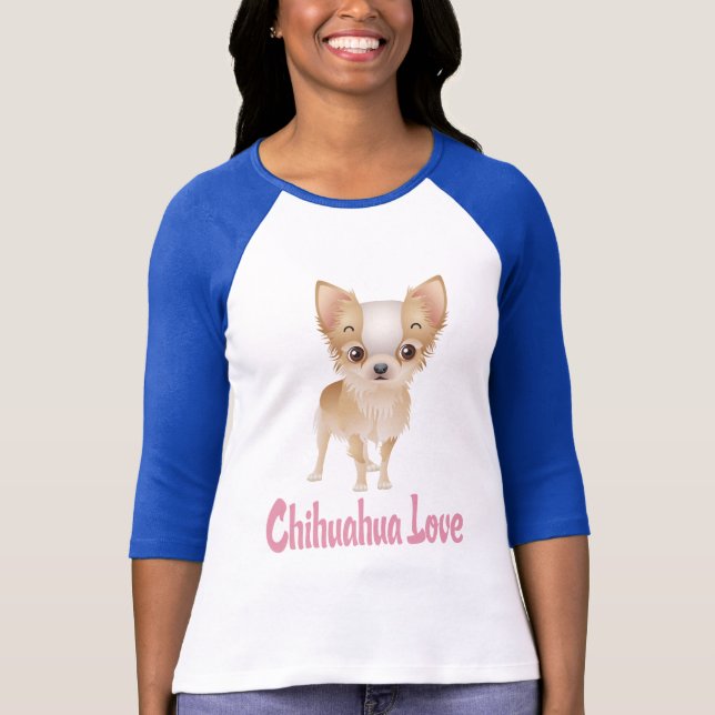Camiseta Love Chihuahua Puppy Dog Graphic T Shirt (Frente)