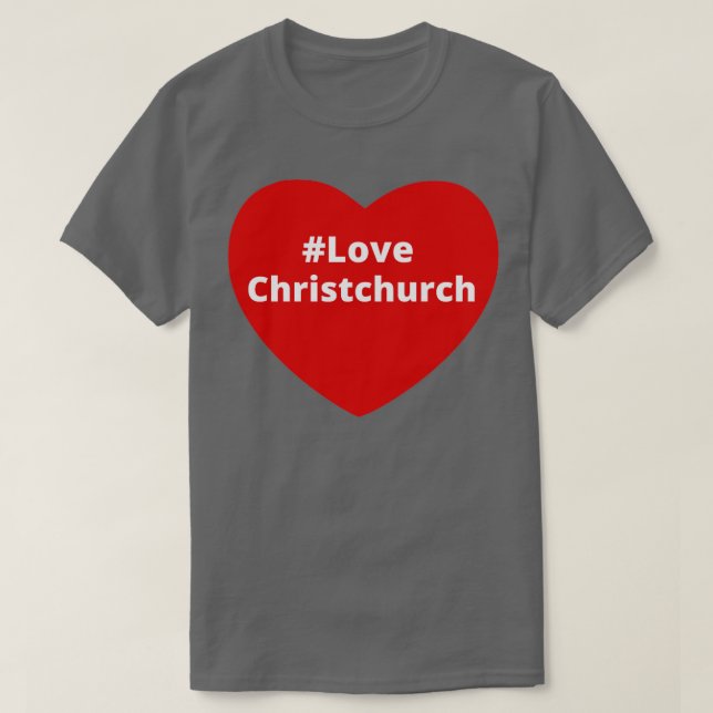 Camiseta Love ChristChurch Hashtag Heart (Frente do Design)