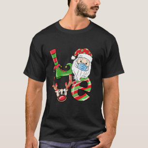 Camiseta Love Christmas 2020 Head Reindeer Mask Pajam