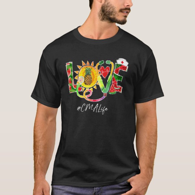 Camiseta Love Cma Nurse Off Duty Watermelon Pineapple Summe (Frente)