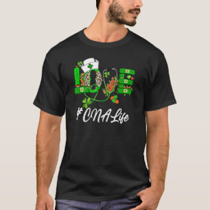 Camiseta Love Cna Life Leopard Shamrock Rua Funny Patrick S