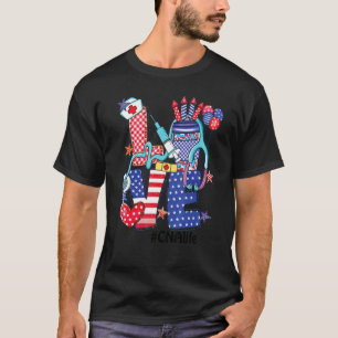 Camiseta Love Cna Life Stethoscope Fireworks Usa Flag 4th O