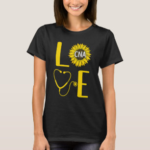 Camiseta Love CNA Nurse Sunflower Certified Nursing Assista