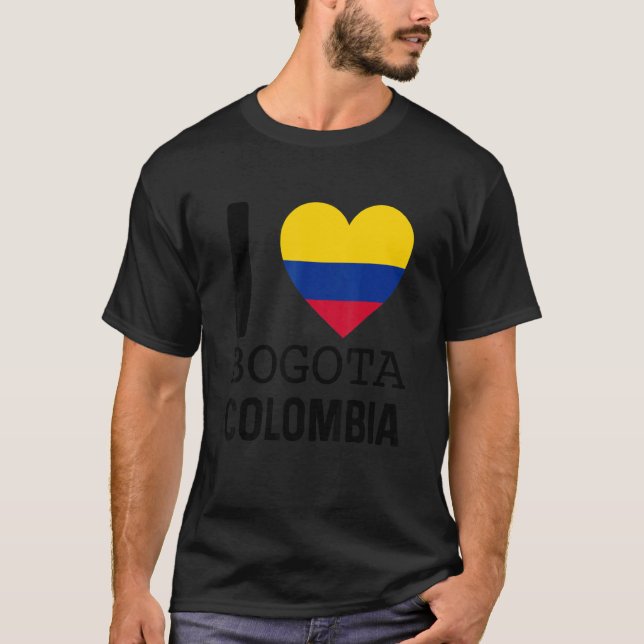 Camiseta Love Colombia Bogotá Souvenir Flag Map Colombian C (Frente)