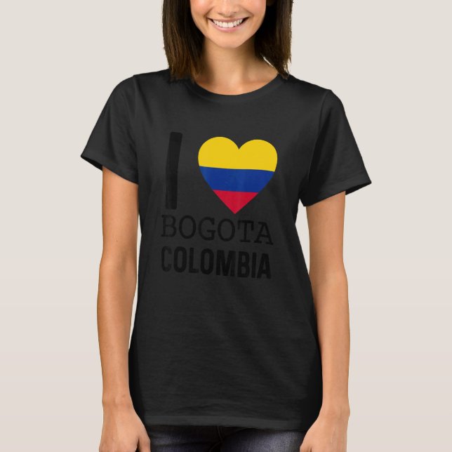 Camiseta Love Colombia Bogotá Souvenir Flag Map Colombian C (Frente)