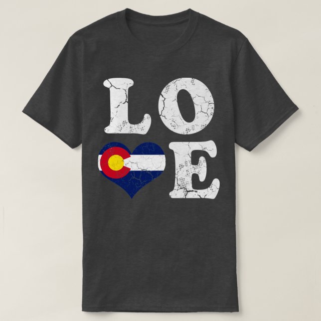 Camiseta Love Colorado Flag Home Family Fade (Frente do Design)