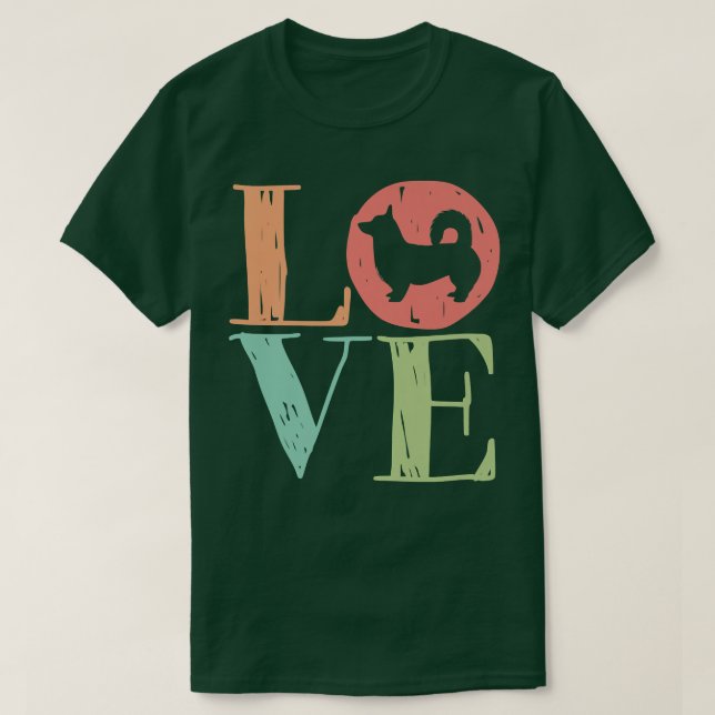Camiseta Love Corgi Cute Retro Dog Lover773 (Frente do Design)