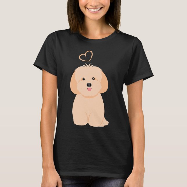 Camiseta Love Cream Apricot Lhasa Apso Shih Tzu Dog (Frente)
