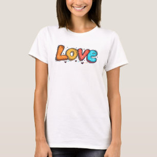 Camiseta Love Cute Cartoon Slogan