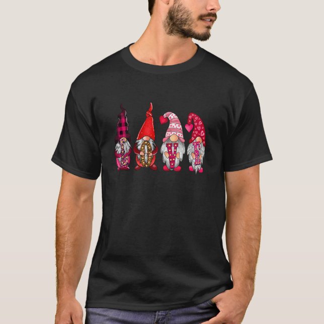 Camiseta Love Cute Gnomes Happy Valentines Day  Gnome (Frente)