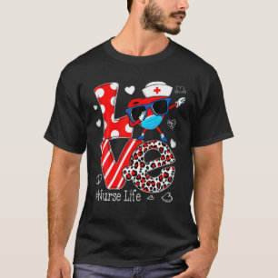 Camiseta Love Dabbing Heart Nursing Nurse Life Valentines