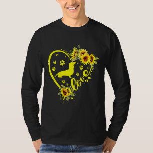 Camiseta Love Dachshund Sunflower Dog Lover