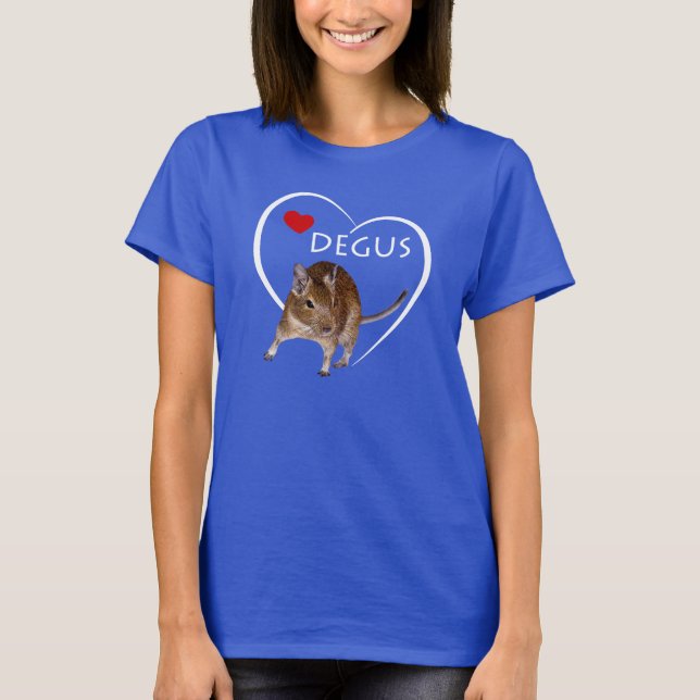 Camiseta Love Degus Tee (para cores escuras) (Frente)