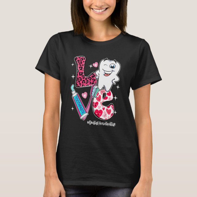 Camiseta LOVE Dental Assistant Life Messy Bun Women Valenti (Frente)