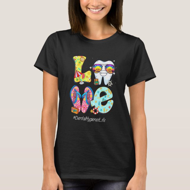 Camiseta Love Dental Hygienist Life Hello Summer Férias B (Frente)