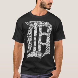 Camiseta Love Detroit &quot;D&quot; with Street Names D Out