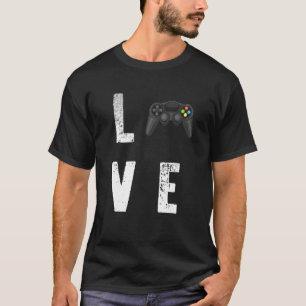 Camiseta Love Dia de os namorados Gaming Video Game Control