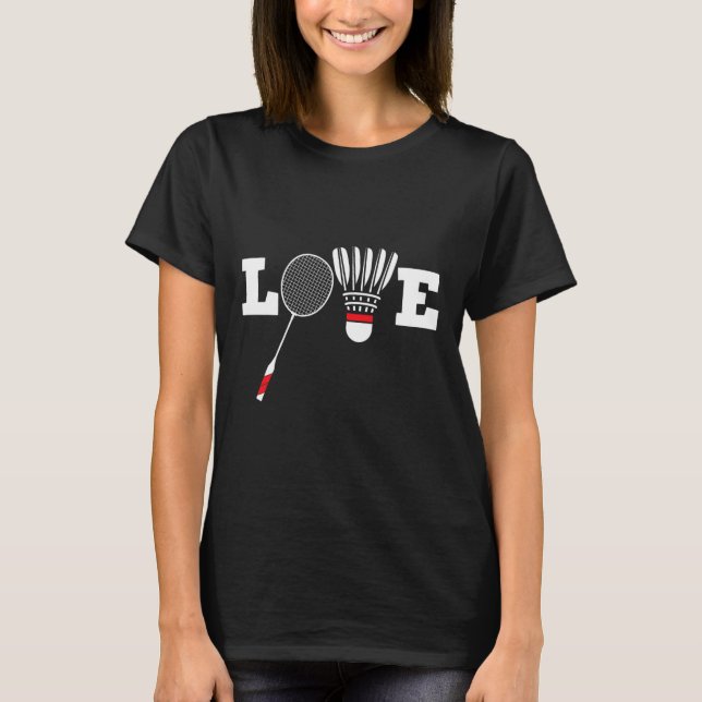 Camiseta Love Dminton Player Lover Athletic Shuttle (Frente)