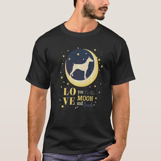 Camiseta Love Dobermann Dog To The Moon (Frente)