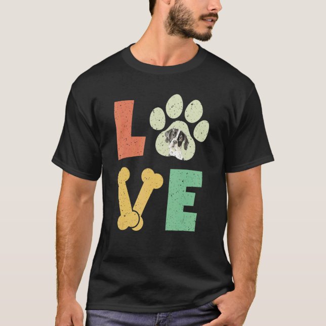 Camiseta Love Dog English Pointer Dog Dog Breed (Frente)