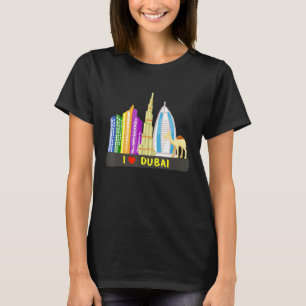 Camiseta Love Dubai Uae Emirados Árabes Unidos Skyscrapers