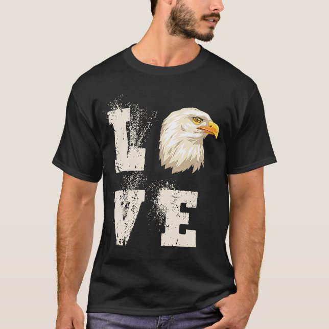 Camiseta Love Eagles Bald US Eagle Bird (Frente)