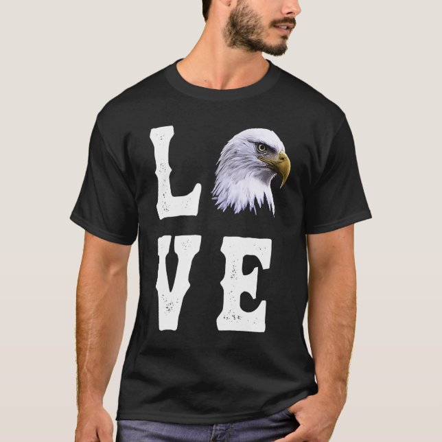 Camiseta Love Eagles Bald US Eagle Bird 1 (Frente)
