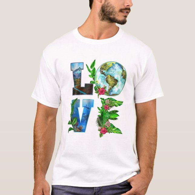 Camiseta Love Earth Day Save The Planet Earth Day Environme (Frente)