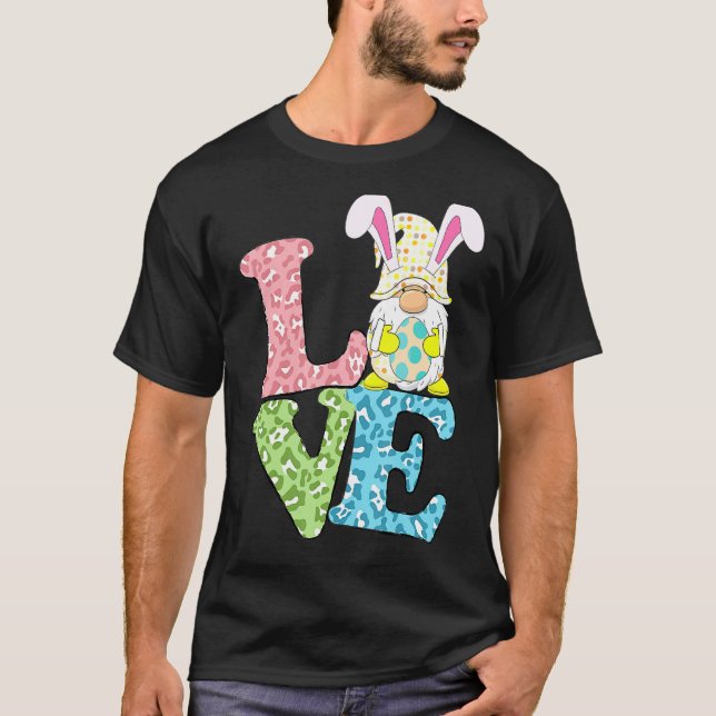 Camiseta Love Easter Bunny Egg Gnomo (Frente)