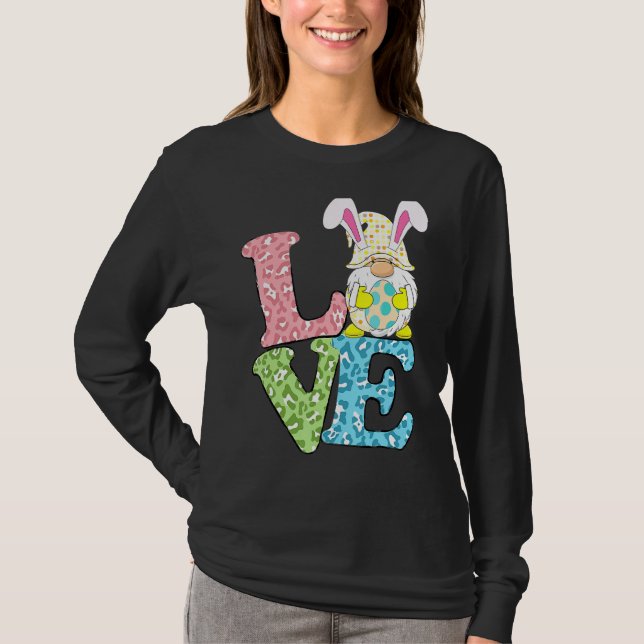 Camiseta Love Easter Bunny Egg Gnomo (Frente)