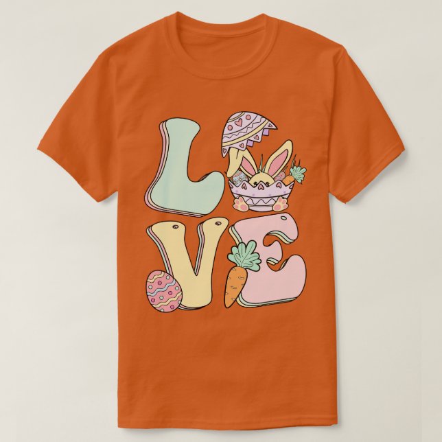 Camiseta Love Easter Bunny Egg Hunt Gift (Frente do Design)