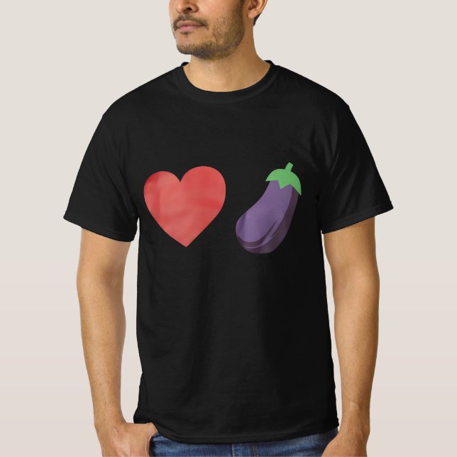 Camiseta Love EggPlant Engraçado Gay LGBTQ Prid (Frente)
