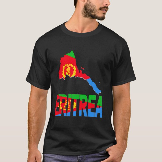 Camiseta Love Eritrea With Eritrean Flag Dentro Eritrea Map (Frente)