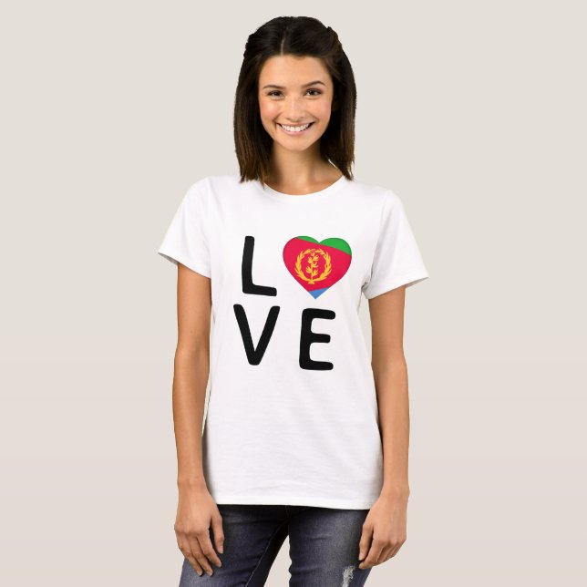 Camiseta Love - Eritreia Flag (Frente Completa)