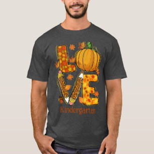 Camiseta LOVE Fall Teachirt, folhas de outono, Impressão an