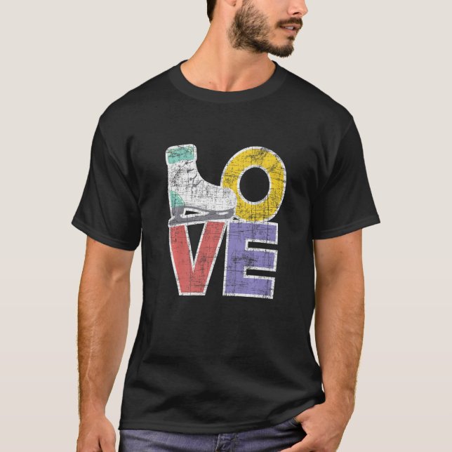 Camiseta Love Figure Ice Skating Skates Dancer (Frente)