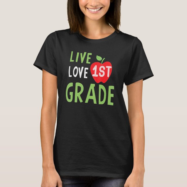 Camiseta Love First Grade Happy Fall Thanksgiving Women 1st (Frente)