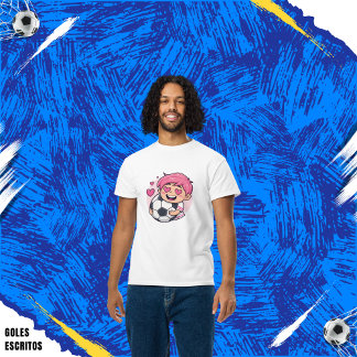 Camiseta Love for soccer kawaii anime design