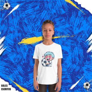 Camiseta Love for soccer kawaii anime design