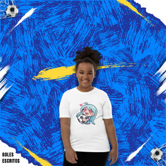 Camiseta Love for soccer kawaii anime design