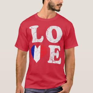 Camiseta Love France Flag Vintage aflita