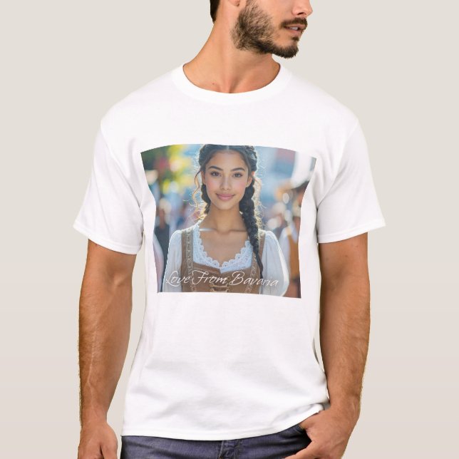 Camiseta LOVE FROM BAVARIA - Shirt with Bavarian Beauty (Frente)