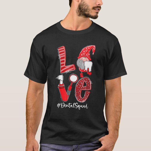 Camiseta Love Funny Gnome Dental Squad Match (Frente)