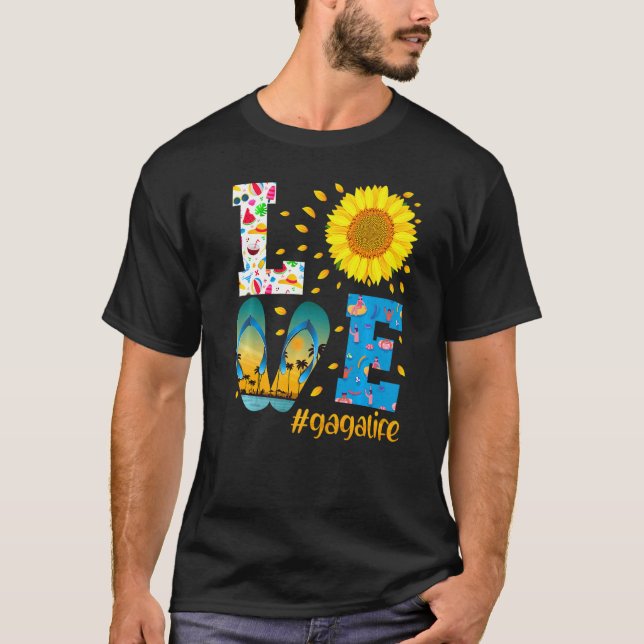 Camiseta Love Gaga Life Chinelos Sunflower Summer (Frente)