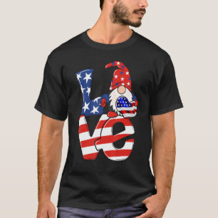 Camiseta Love Gnome American Patriotic Usa Flag 4th of Jul
